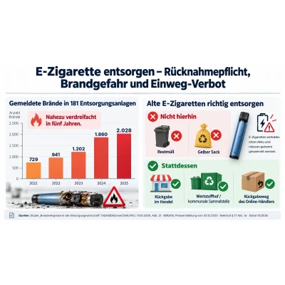 E-Zigarette entsorgen: Wohin mit alten Vapes, Pods und Akkus? - E-Zigarette entsorgen: Wohin mit alten Vapes? | MaxVapor
