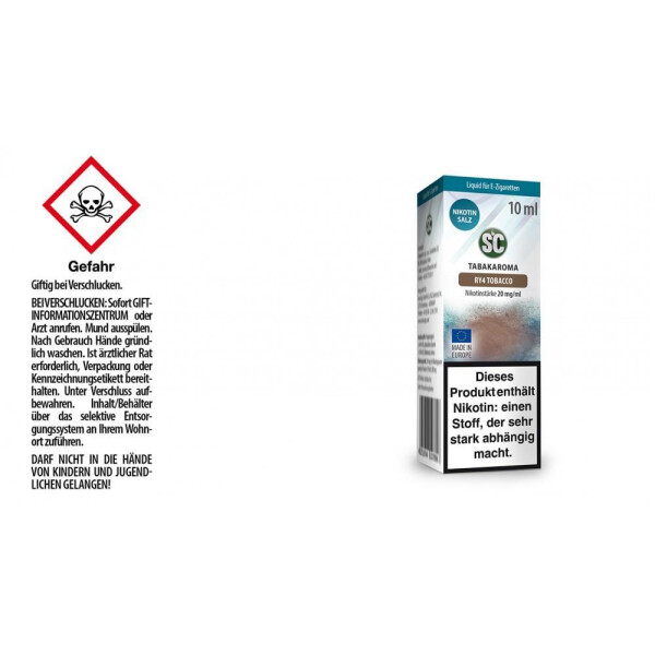 SC - RY4 Tobacco - E-Zigaretten Nikotinsalz Liquid - 20 mg/ml (1er Packung)