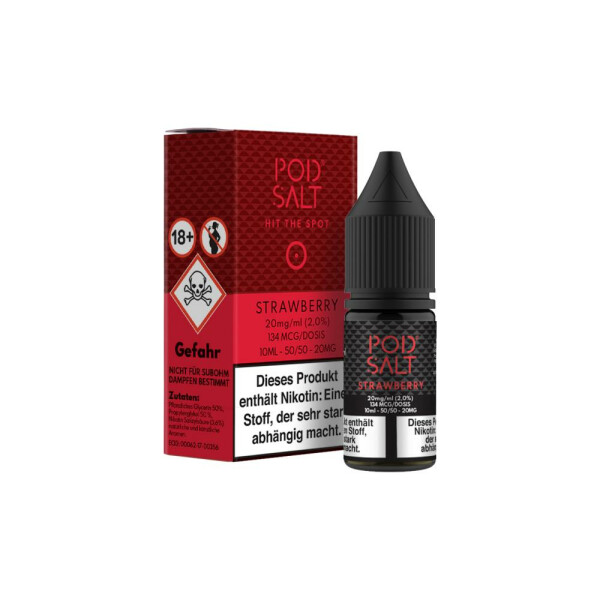Pod Salt - Strawberry - E-Zigaretten Nikotinsalz Liquid 20 mg/ml (1er Packung)