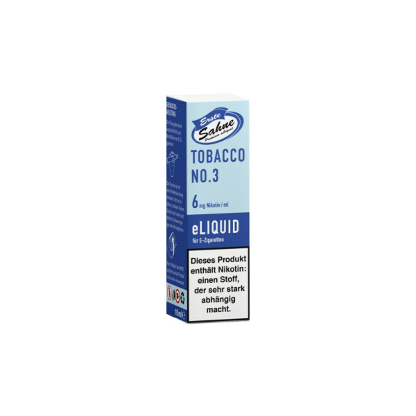 Erste Sahne Liquid - Tobacco No. 3 - 6 mg/ml (10er Packung)