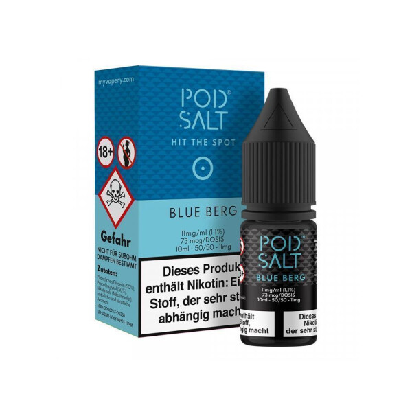 Pod Salt - Blue Berg - E-Zigaretten Nikotinsalz Liquid 11 mg/ml (5er Packung)