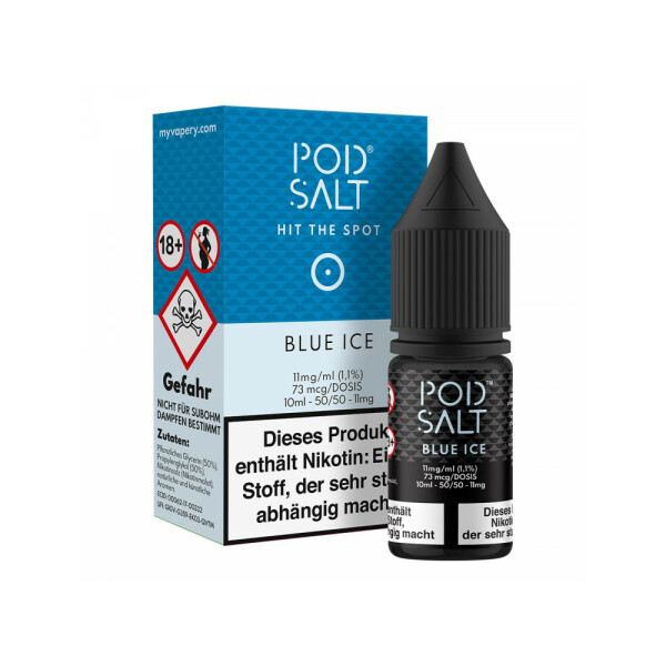 Pod Salt - Blue Ice - E-Zigaretten Nikotinsalz Liquid 11 mg/ml (1er Packung)