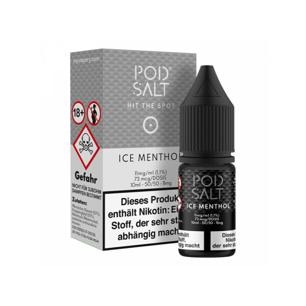Pod Salt - Ice Menthol - E-Zigaretten Nikotinsalz Liquid 11 mg/ml (1er Packung)