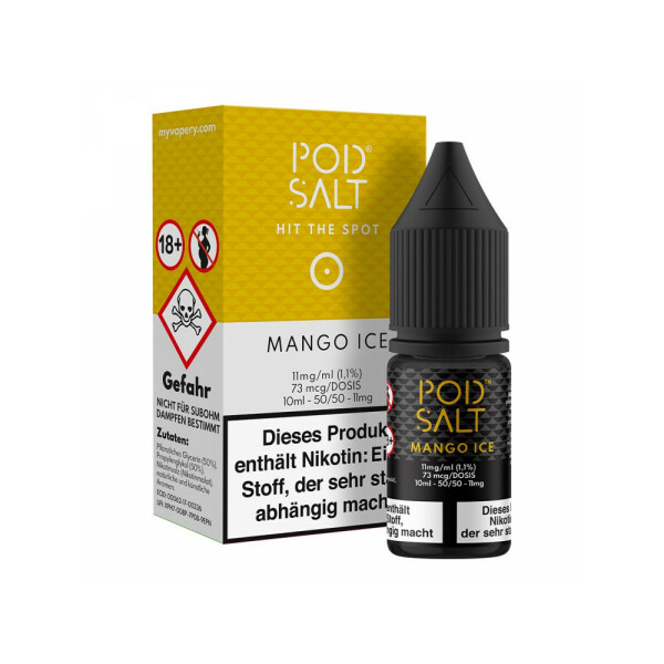 Pod Salt - Mango Ice - E-Zigaretten Nikotinsalz Liquid 11 mg/ml (5er Packung)