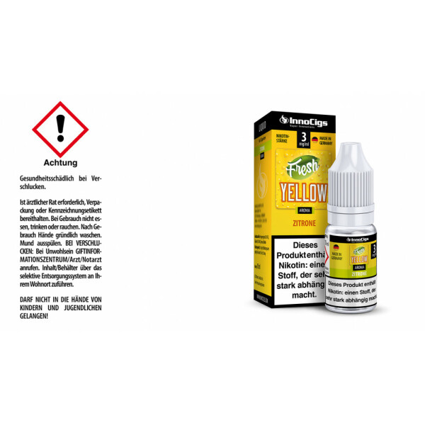 Fresh Yellow Zitrone Aroma - Liquid für E-Zigaretten - 3 mg/ml (1er Packung)