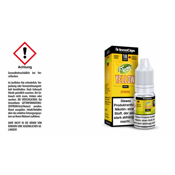 Fresh Yellow Zitrone Aroma - Liquid für E-Zigaretten - 18 mg/ml (1er Packung)