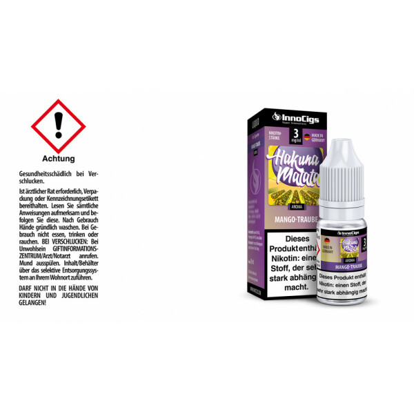 Hakuna Matata Traube Aroma - Liquid für E-Zigaretten - 3 mg/ml (1er Packung)