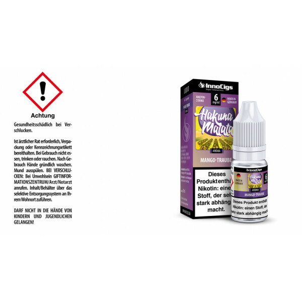 Hakuna Matata Traube Aroma - Liquid für E-Zigaretten - 6 mg/ml (1er Packung)
