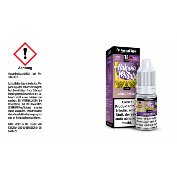 Hakuna Matata Traube Aroma - Liquid für E-Zigaretten - 18 mg/ml (1er Packung)