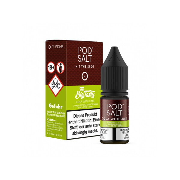 Pod Salt Fusion - Cola with Lime - E-Zigaretten Nikotinsalz Liquid - 20 mg/ml (1er Packung)