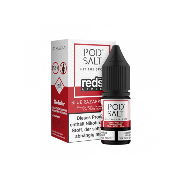 Pod Salt Fusion - Blue Razapple Ice - E-Zigaretten Nikotinsalz Liquid - 20 mg/ml (1er Packung)