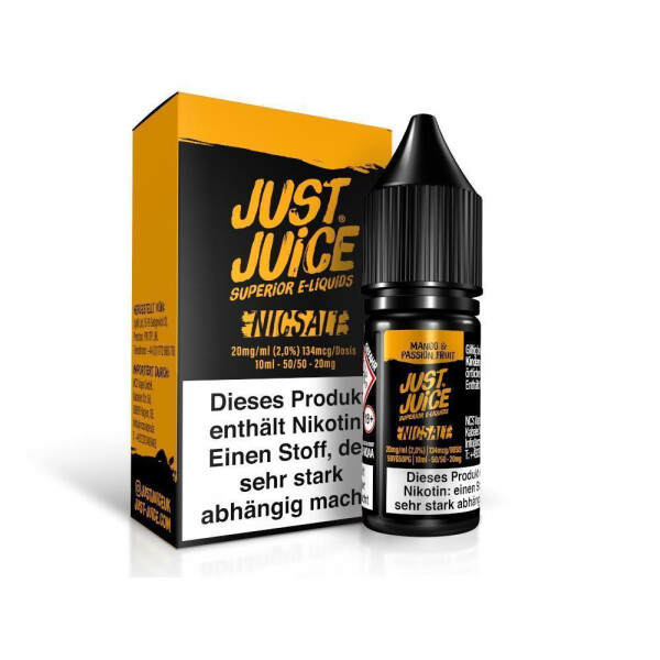 Just Juice - Mango & Passion Fruit - Nikotinsalz Liquid 20 mg/ml (1er Packung)