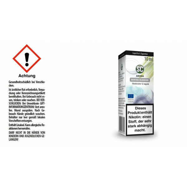 SC Liquid - Menthol - Blaubeere - 12 mg/ml (10er Packung)