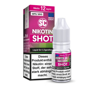 SC - 10ml Nikotin Shot 50PG/50VG - 12 mg/ml (1er Packung)