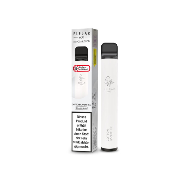 Elfbar 600 Einweg E-Zigarette - Cotton Candy Ice - 20 mg/ml (1er Packung)