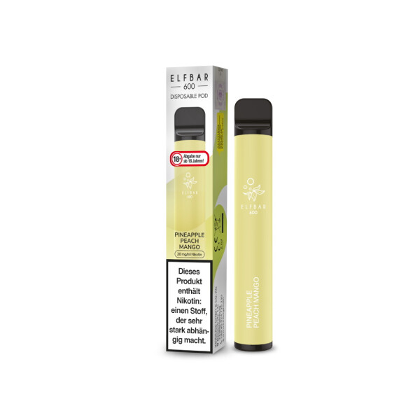 Elfbar 600 Einweg E-Zigarette - Pineapple Peach Mango - 20 mg/ml (1er Packung)