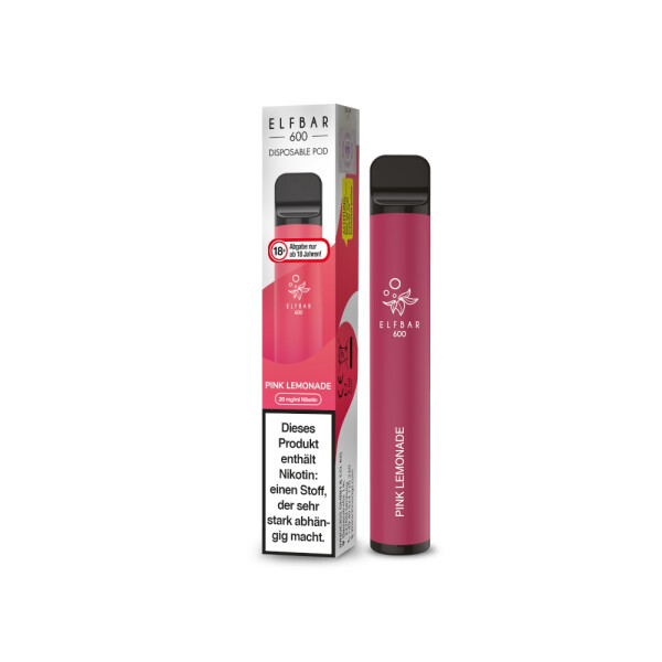 Elfbar 600 Einweg E-Zigarette - Pink Lemonade - 20 mg/ml (1er Packung)