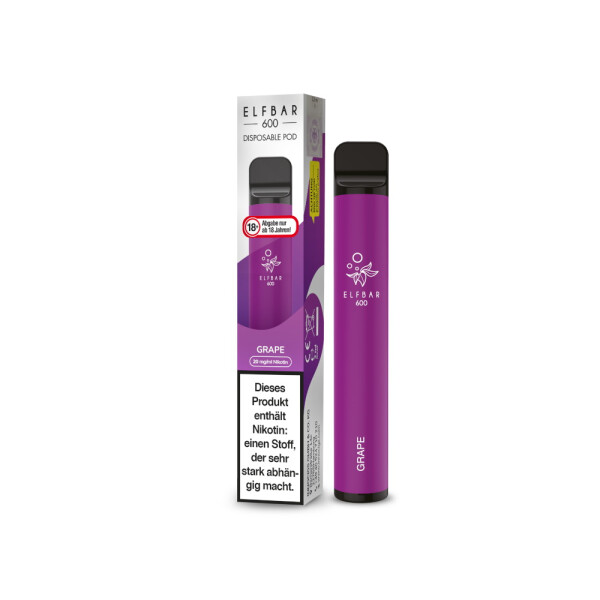 Elfbar 600 Einweg E-Zigarette - Grape - 20 mg/ml (1er Packung)