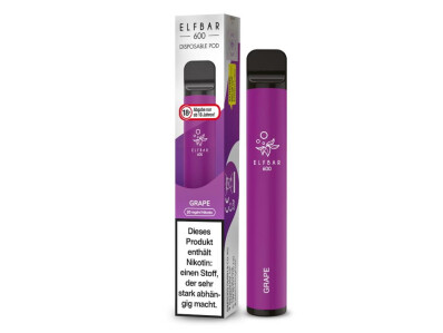 Elfbar 600 Einweg E-Zigarette - Grape - 0 mg/ml (10er...