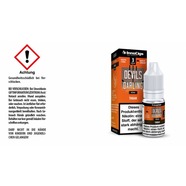 Devils Darling Tabak Aroma - Liquid für E-Zigaretten - 3 mg/ml (1er Packung)