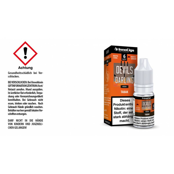 Devils Darling Tabak Aroma - Liquid für E-Zigaretten - 6 mg/ml (1er Packung)