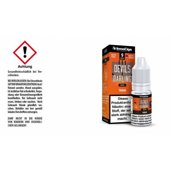 Devils Darling Tabak Aroma - Liquid für E-Zigaretten - 9 mg/ml (1er Packung)