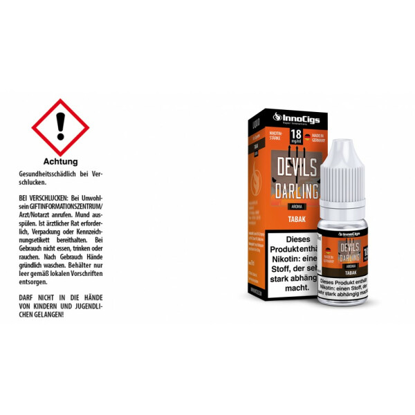 Devils Darling Tabak Aroma - Liquid für E-Zigaretten - 18 mg/ml (1er Packung)