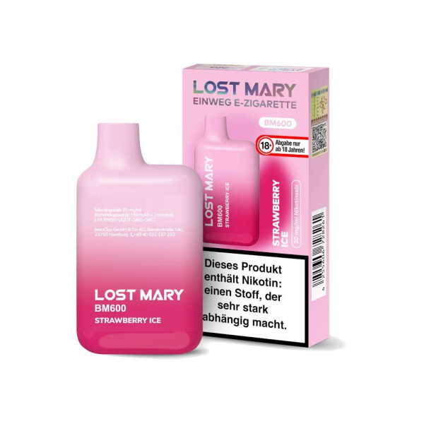 Lost Mary BM600 - Einweg E-Zigarette - Strawberry Ice - 20 mg/ml (1er Packung)
