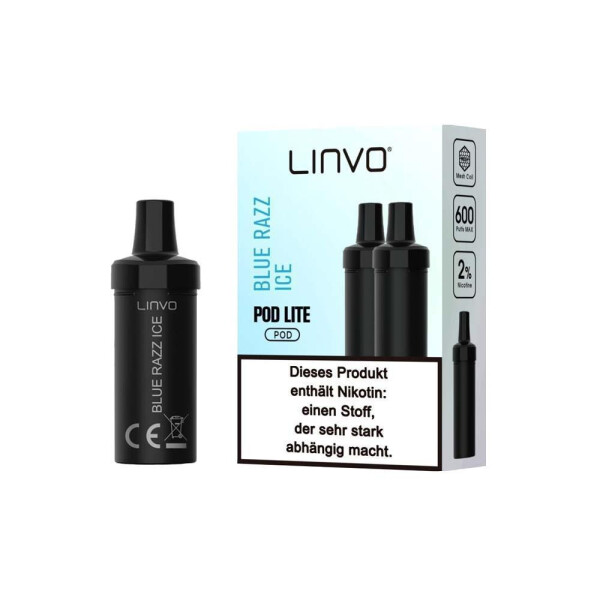 Linvo Pod Lite Cartridge - Blue Razz Ice - 20 mg/ml (2 Stück pro Packung)