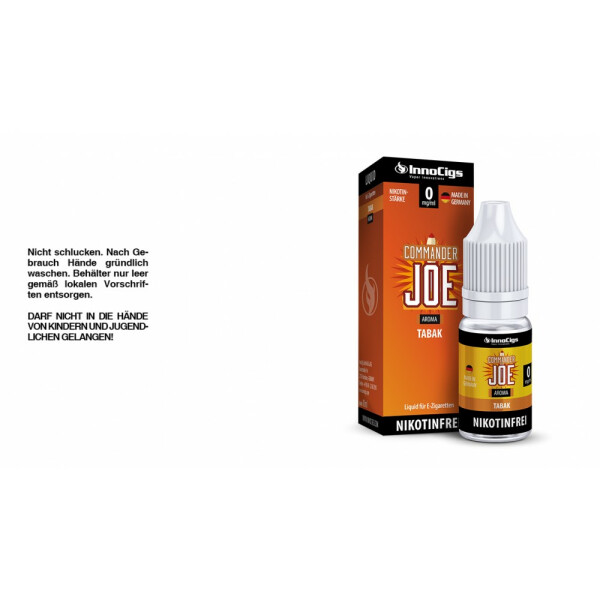 Commander Joe Tabak Aroma - Liquid für E-Zigaretten - 0 mg/ml (1er Packung)