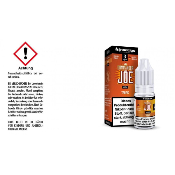 Commander Joe Tabak Aroma - Liquid für E-Zigaretten - 3 mg/ml (1er Packung)