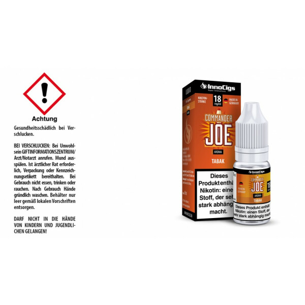 Commander Joe Tabak Aroma - Liquid für E-Zigaretten - 18 mg/ml (1er Packung)