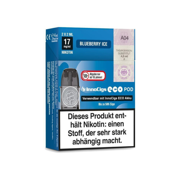 InnoCigs Eco Pod - Blueberry Ice - 17mg/ml (2 Stück pro Packung) (1er Packung)