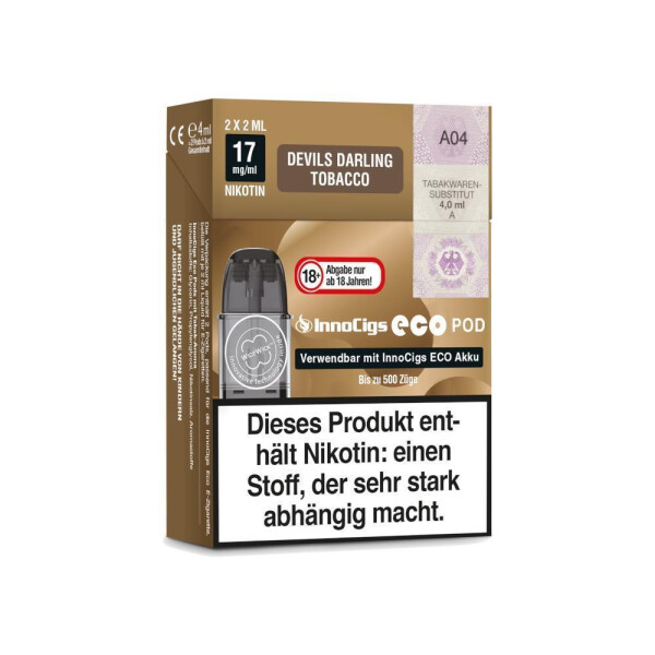 InnoCigs Eco Pod - Devils Darling Tobacco - 17mg/ml (2 Stück pro Packung) (1er Packung)