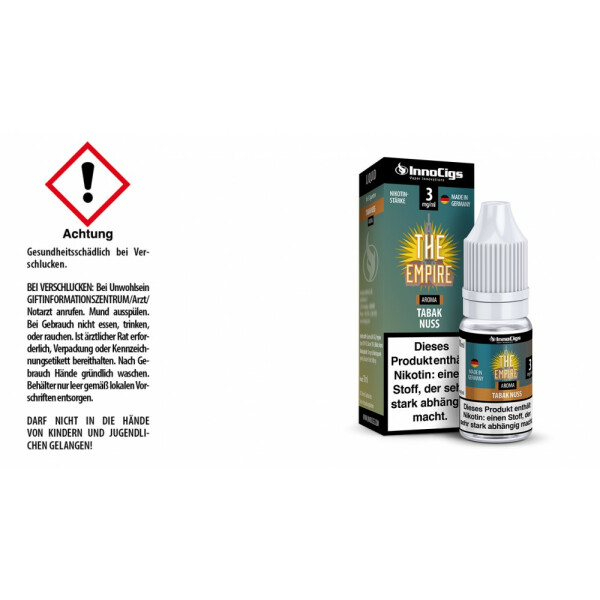 The Empire Tabak Nuss Aroma - Liquid für E-Zigaretten - 3 mg/ml (1er Packung)