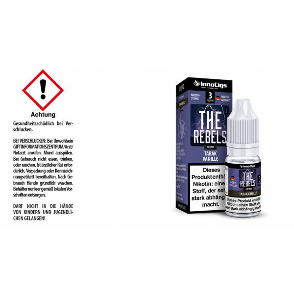 The Rebels Tabak Vanille Aroma - Liquid für E-Zigaretten - 3 mg/ml (1er Packung)