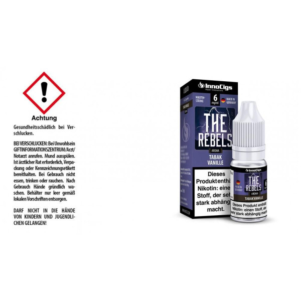 The Rebels Tabak Vanille Aroma - Liquid für E-Zigaretten - 6 mg/ml (1er Packung)