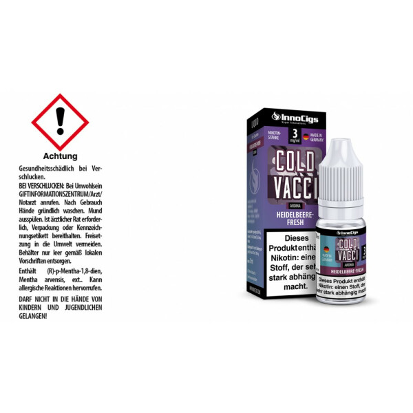Cold Vacci Heidelbeere-Fresh Aroma - Liquid für E-Zigaretten - 3 mg/ml (1er Packung)
