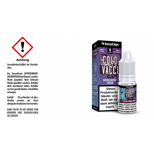 Cold Vacci Heidelbeere-Fresh Aroma - Liquid für E-Zigaretten - 6 mg/ml (1er Packung)