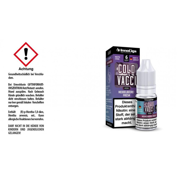 Cold Vacci Heidelbeere-Fresh Aroma - Liquid für E-Zigaretten - 6 mg/ml (10er Packung)
