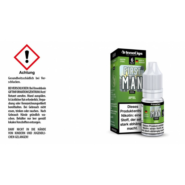 First Man Apfel Aroma - Liquid für E-Zigaretten - 6 mg/ml (1er Packung)