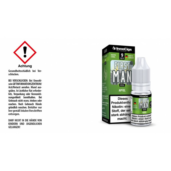 First Man Apfel Aroma - Liquid für E-Zigaretten - 9 mg/ml (1er Packung)