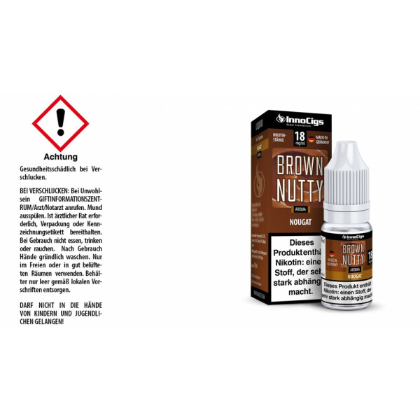 Brown Nutty Nougat Aroma - Liquid für E-Zigaretten - 18 mg/ml (1er Packung)