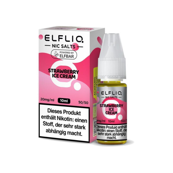 ELFLIQ - Strawberry Ice Cream - Nikotinsalz Liquid - 20 mg/ml (1er Packung)