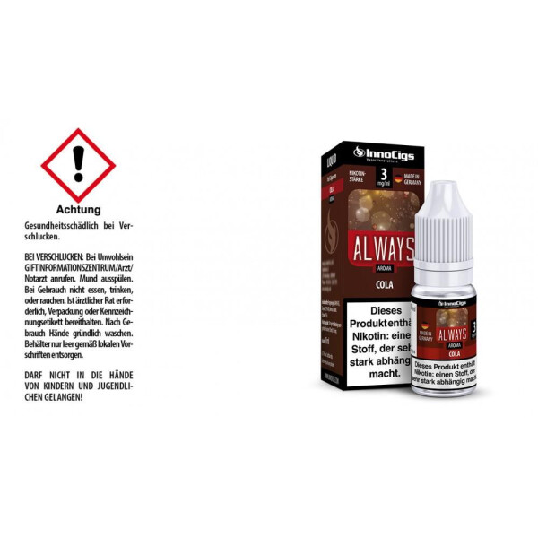 Always Cola Aroma - Liquid für E-Zigaretten - 3 mg/ml (1er Packung)