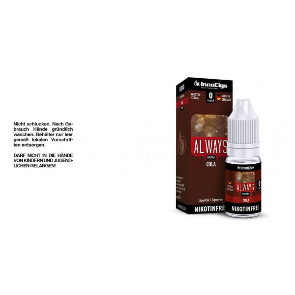 Always Cola Aroma - Liquid für E-Zigaretten - 0 mg/ml (10er Packung)
