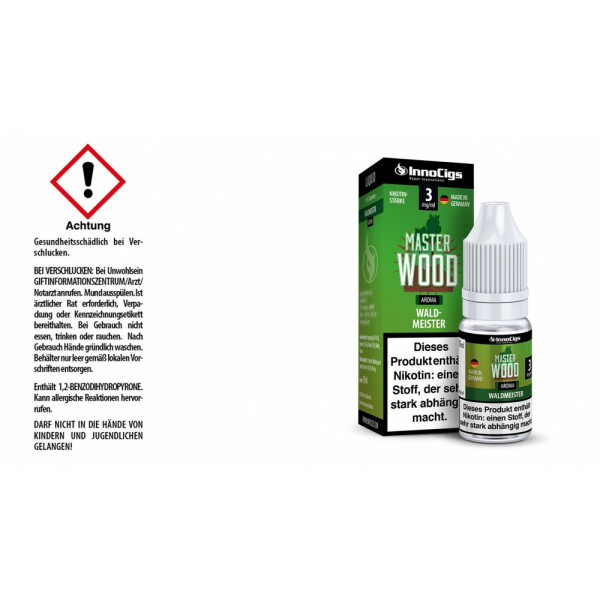 Master Wood Waldmeister Aroma - Liquid für E-Zigaretten - 3 mg/ml (1er Packung)