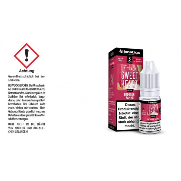 Pretty Sweetheart Sahne-Erdbeer Aroma - Liquid für E-Zigaretten - 3 mg/ml (1er Packung)
