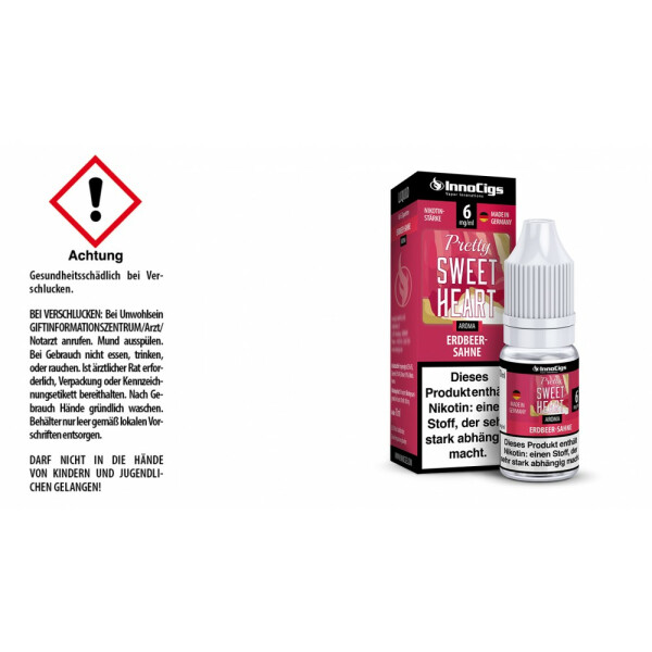 Pretty Sweetheart Sahne-Erdbeer Aroma - Liquid für E-Zigaretten - 6 mg/ml (1er Packung)