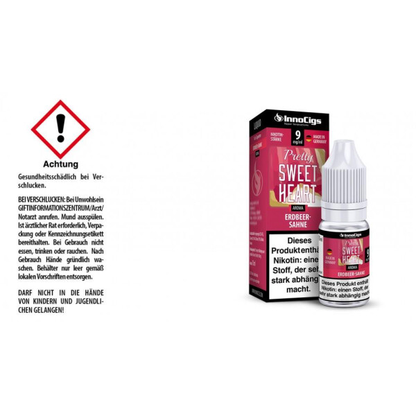 Pretty Sweetheart Sahne-Erdbeer Aroma - Liquid für E-Zigaretten - 9 mg/ml (1er Packung)